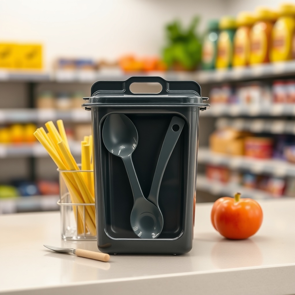 Küçük eşyaların plastik kutularda düzenli olarak istiflendiği